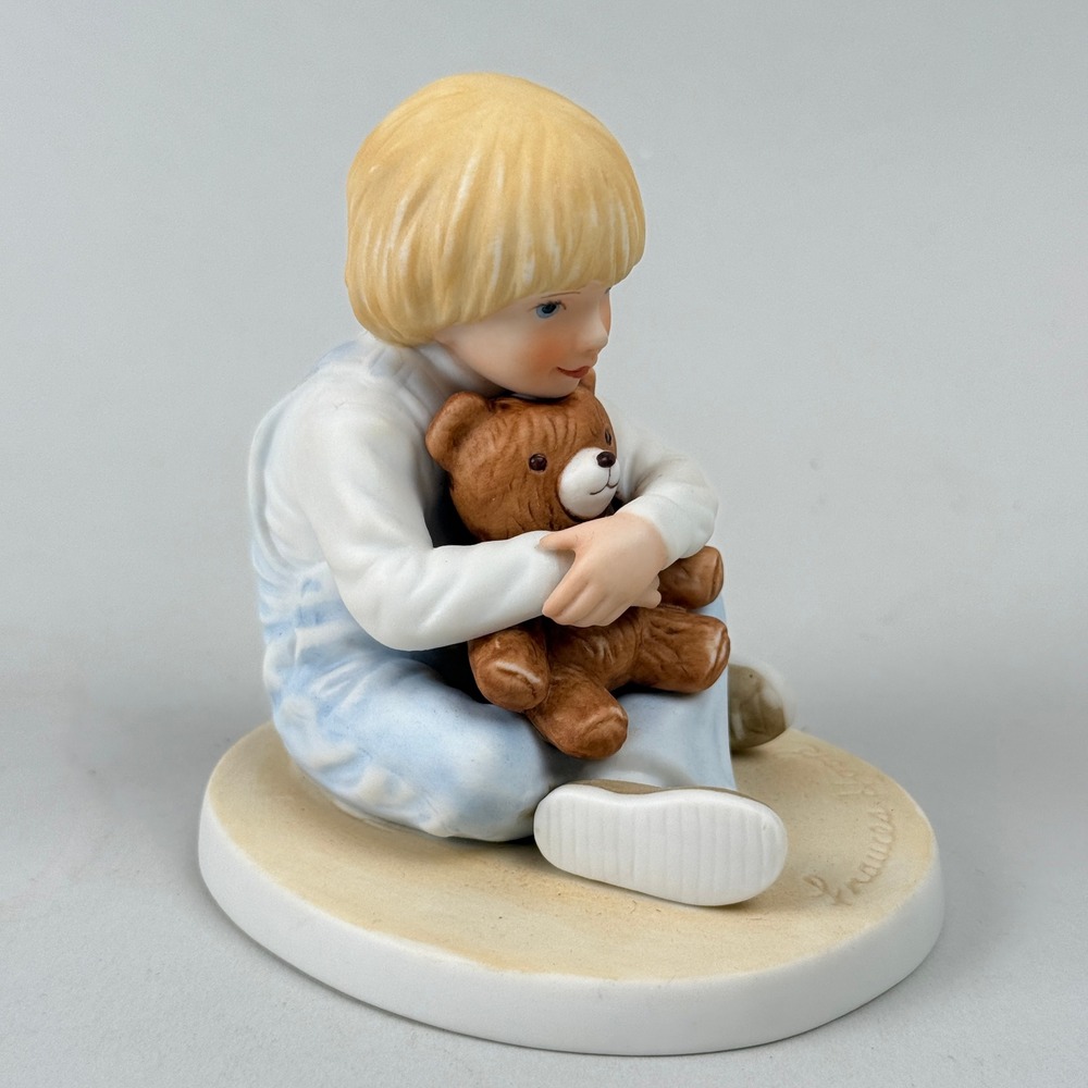Roman Frances Hook Bear Hug Figurine Child Porcelain Child's World